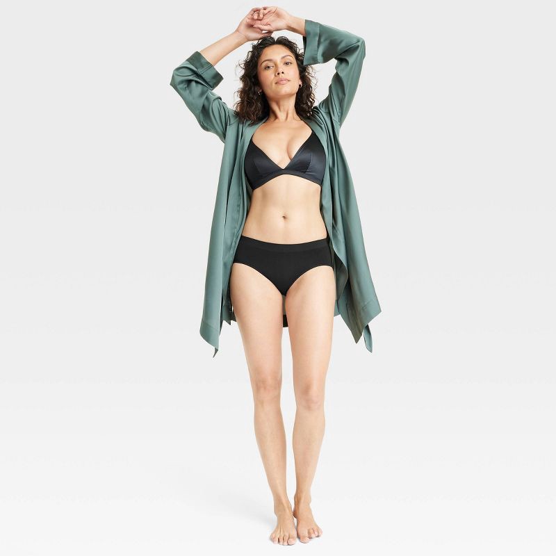 slide 3 of 5, Women's Seamless Hipster Underwear - Auden™ Black L: Lightweight Nylon Spandex Blend, 1 ct