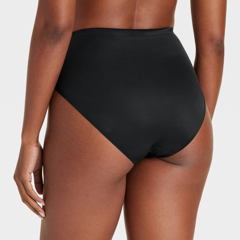 slide 2 of 5, Women's Luxury Collection Bonded Microfiber Briefs Underwear - Auden™ Black S: High Rise, Seamless, Cotton Gusset, 1 ct