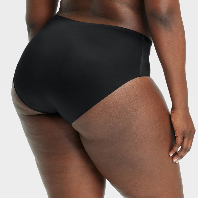 slide 5 of 5, Women's Luxury Collection Bonded Microfiber Briefs Underwear - Auden™ Black L: High Rise, Cotton Gusset, Midweight Knit Jersey, 1 ct