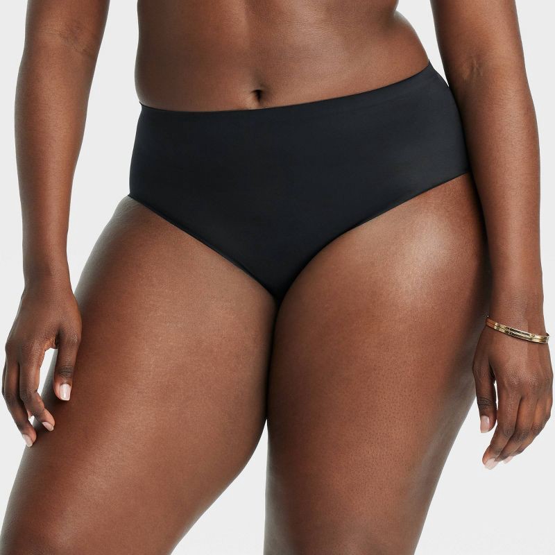 slide 4 of 5, Women's Luxury Collection Bonded Microfiber Briefs - Auden™ Black XL: High Rise, Cotton Gusset, Midweight Fabric, 1 ct