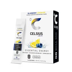 CELSIUS On The Go Powder Sticks Blueberry Lemonade Essential Energy - 14pk Sticks