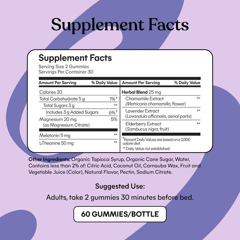 slide 5 of 6, Lemme Sleep Tight Vegan Gummies - 60ct, 60 ct