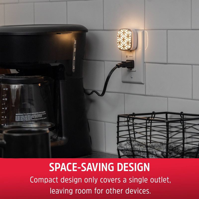 slide 13 of 14, Energizer LED Mini Deco Lights Flower Design 2pk: Plug-In Nightlights, Electric, White, All Ages, 5 Watts, No Assembly Required, 2 ct