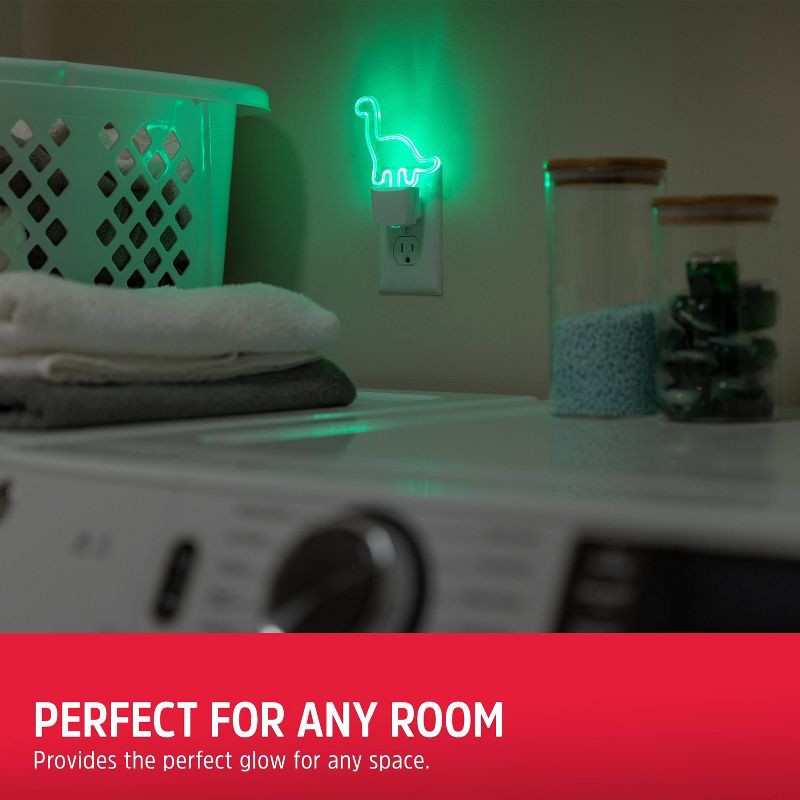 slide 6 of 9, Energizer LED Dinosaur Automatic Night Light: Kids' Plug-In Nightlight, Green, Electric, 5W, All Ages, No Assembly Required, 1 ct
