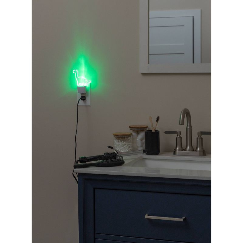 slide 7 of 9, Energizer LED Dinosaur Automatic Night Light: Kids' Plug-In Nightlight, Green, Electric, 5W, All Ages, No Assembly Required, 1 ct