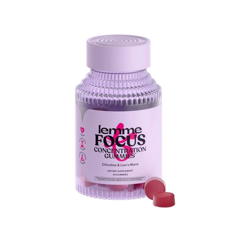 slide 1 of 7, Lemme Focus Concentration Gummies - 50ct, 50 ct