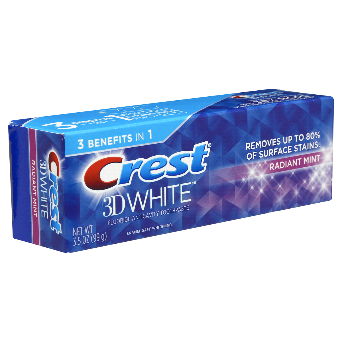 slide 2 of 7, Crest 3D White Whitening Toothpaste Radiant Mint, 3.5 oz