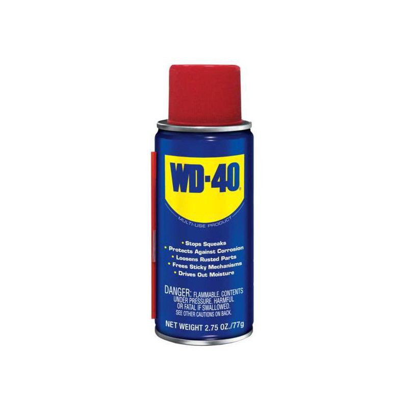 slide 2 of 5, WD-40 2.75oz Multi-Use Industrial Lubricant: Motor Oil & Automotive Fluids, Garage & Hardware, Net Weight 4.8, 2.75 oz