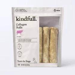 Rawhide Alternative Collagen Roll Beef Flavor Dog Treat - Kindfull™ - 8oz/5ct