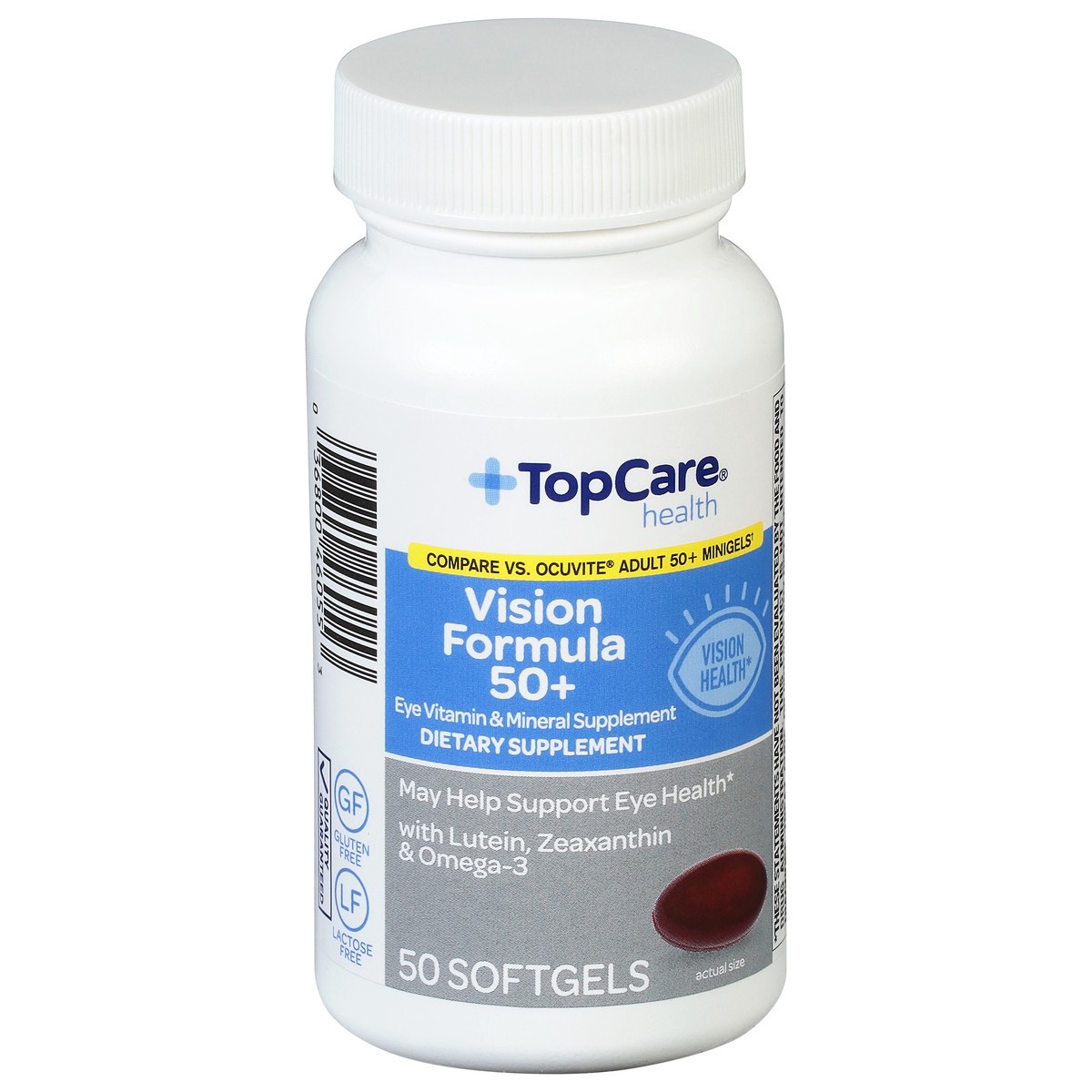 slide 5 of 9, TopCare Health Vision Formula 50+ 50 Softgels, 50 ct