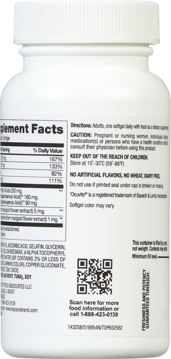 slide 3 of 9, TopCare Health Vision Formula 50+ 50 Softgels, 50 ct