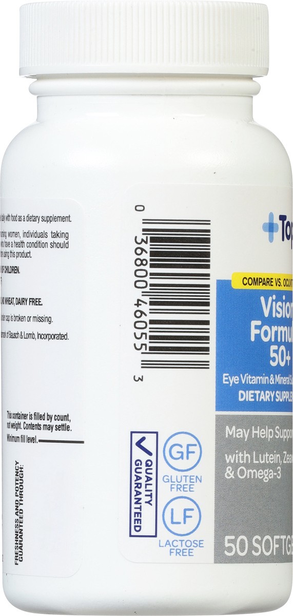 slide 7 of 9, TopCare Health Vision Formula 50+ 50 Softgels, 50 ct