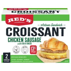 Red''s Croissant Chicken Sausage w/ Egg & Cheese Sandwich 2 pk