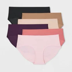 Women's 6pk Bonded Microfiber Hipster Underwear - Auden™ Assorted Color M: Mid Rise, Cotton Gusset, Lightweight Fabric