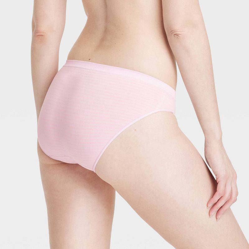 slide 3 of 5, Women's 6pk Seamless Bikini Underwear - Auden™ Assorted Color S: Solid, Stripe Knit, Pull-On, 6 ct
