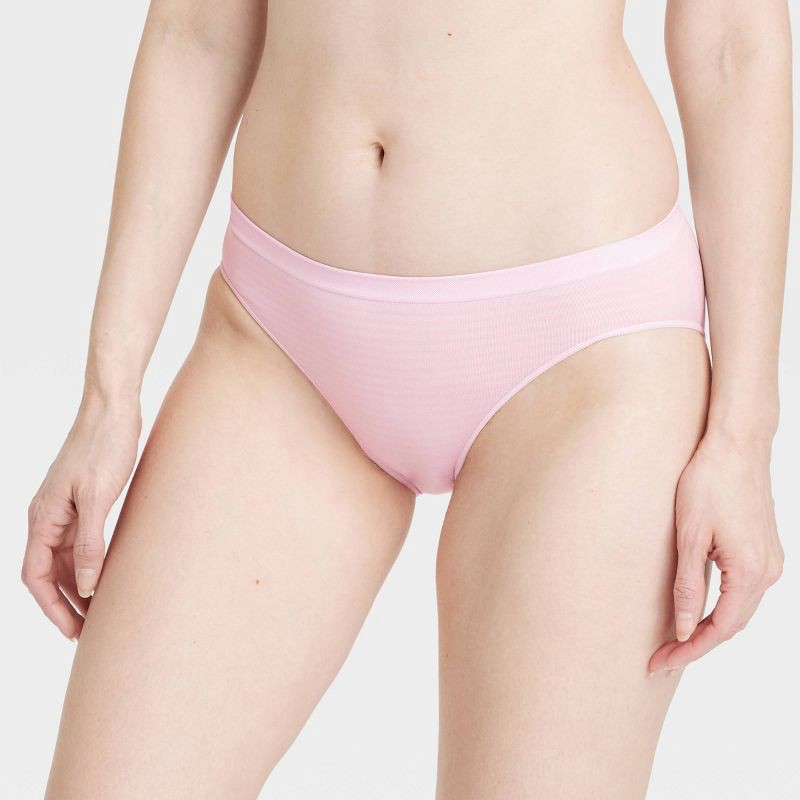 slide 2 of 5, Women's 6pk Seamless Bikini Underwear - Auden™ Assorted Color XL: Solid & Stripe Knit, Pull-On, Lightweight, 6 ct