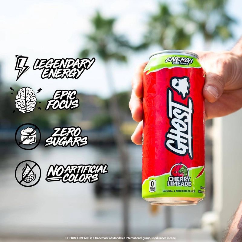 slide 4 of 10, GHOST Energy Drink Ghost Energy Cherry Limeade Energy Drink - 16 fl oz Can, 16 fl oz