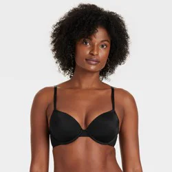 Women's Demi T-Shirt Push-Up Bra - Auden™ Black 34C: Light Lift, Molded Cup, Underwire, Adjustable Strap
