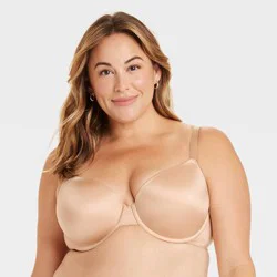 Women's Demi T-Shirt Push-Up Bra - Auden™ Pearl Tan 38DD: Light Lift, Molded Cup, Underwire