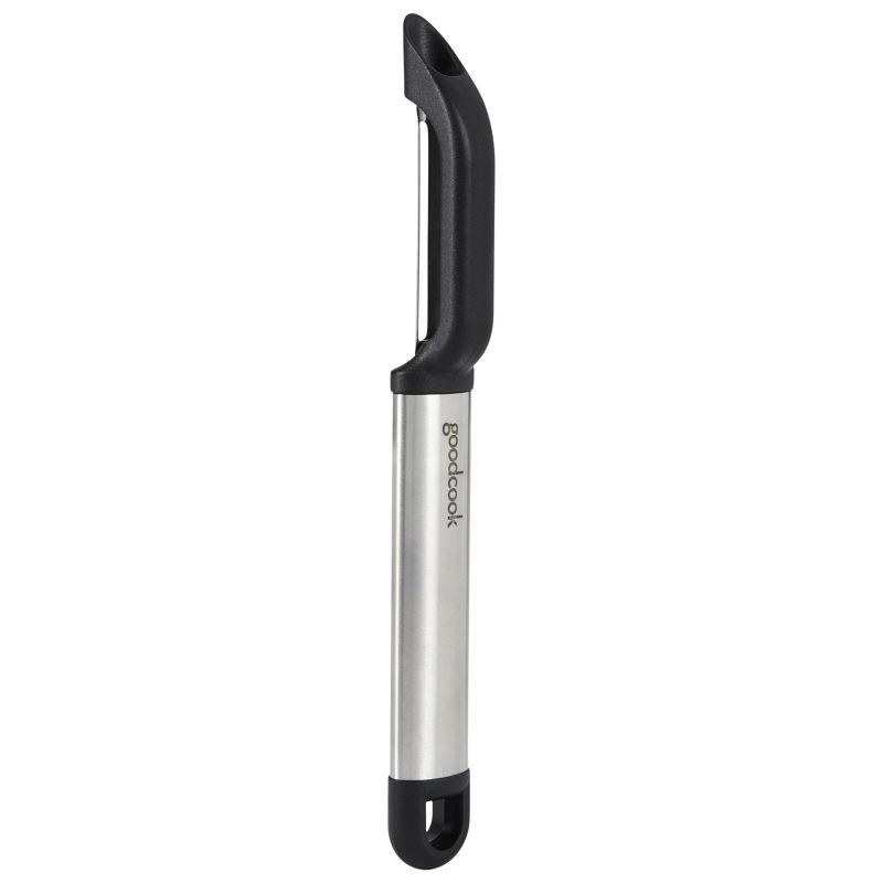 slide 3 of 4, GoodCook Ready Swivel Peeler: Stainless Steel Vegetable, Carrot & Potato Peeler, Dishwasher-Safe, Black Handle, 1 ct