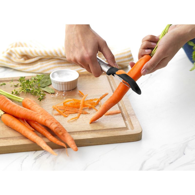 slide 4 of 4, GoodCook Ready Swivel Peeler: Stainless Steel Vegetable, Carrot & Potato Peeler, Dishwasher-Safe, Black Handle, 1 ct