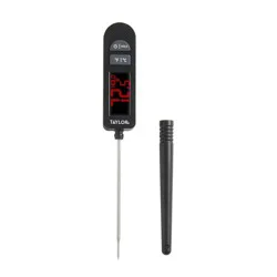 Taylor Digital LED Kitchen Meat Cooking Thermometer Black: Instant Read, Oversized Display, -40 to 450°F, Battery Included