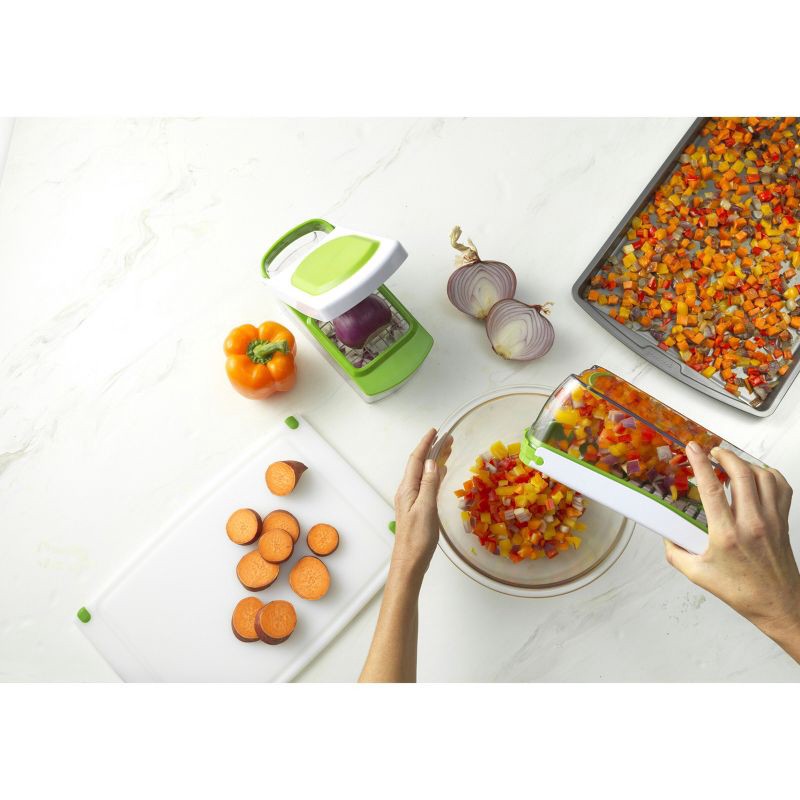 slide 4 of 5, GoodCook Ready Vegetable Dicer: Manual Food Chopper, Onion & Vegetable Dicer, Stainless Steel Blade, Hand Wash, Green, 1 ct