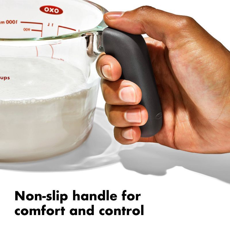 slide 5 of 6, OXO 2c Glass Measuring Cup: Clear, Dishwasher-Safe, 2 Cup Capacity, Lifetime Limited Warranty, 1 ct