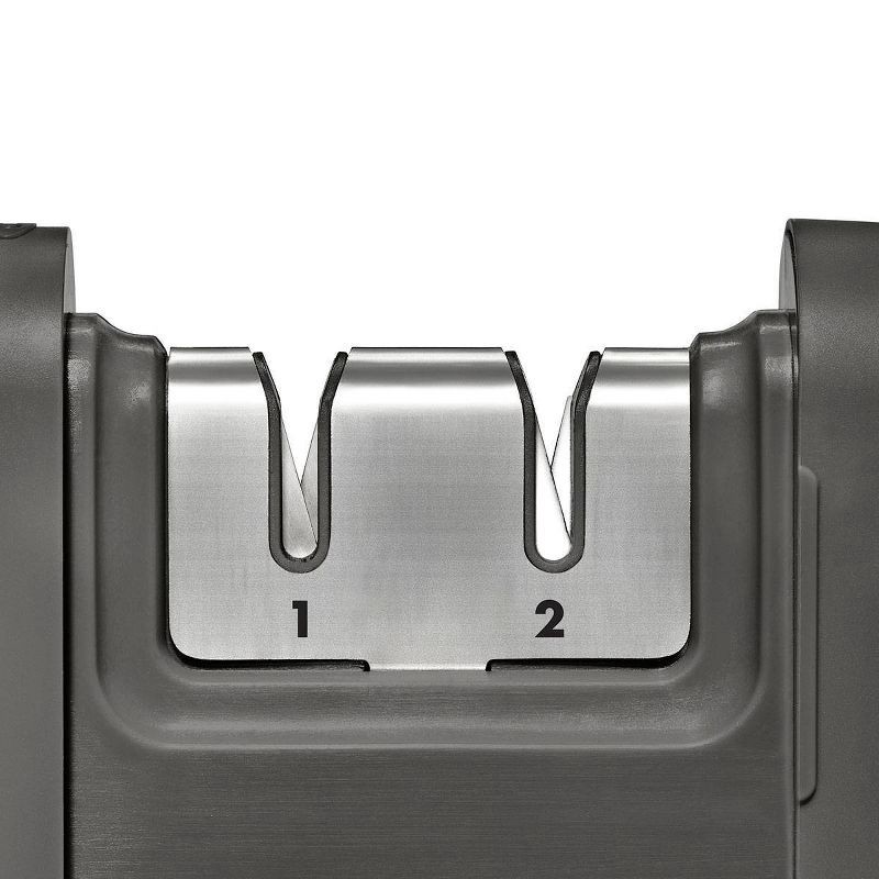 slide 3 of 10, OXO Knife Sharpener: Manual Stainless Steel & Ceramic, Tungsten Carbide, Black, Lifetime Warranty, 5.39" Length, 1 ct