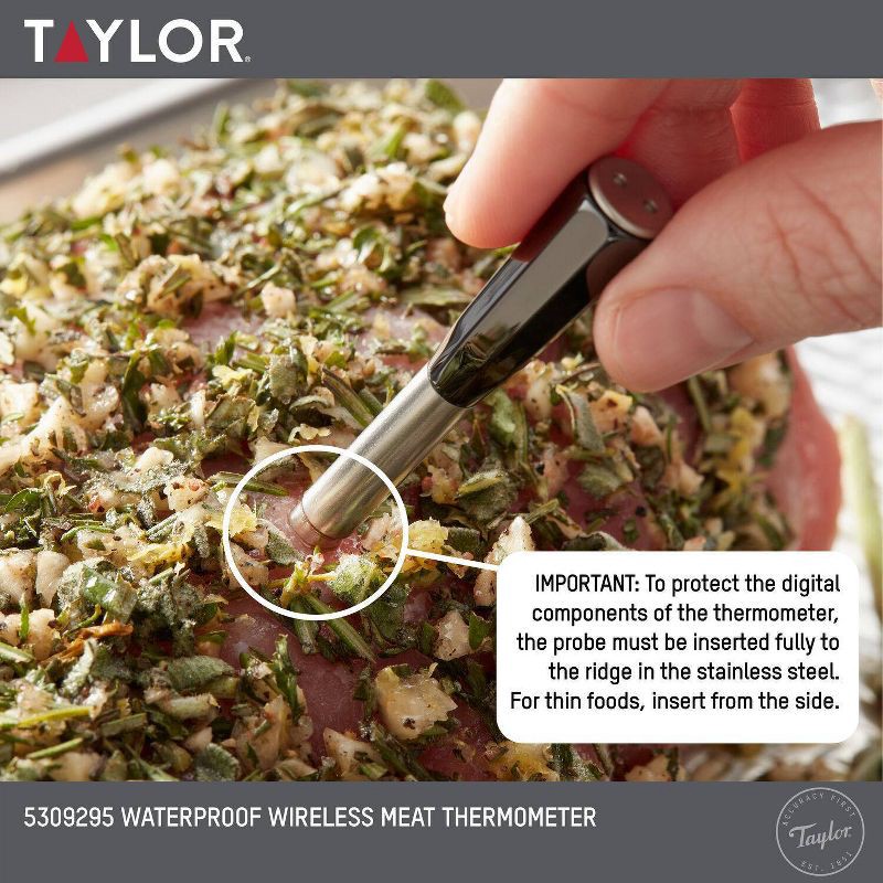 slide 12 of 21, Taylor Bluetooth App Wireless Digital Cooking Kitchen Meat Thermometer: Stainless Steel Probe, Smartphone Controlled, SMARTTHERMO App, 1 ct