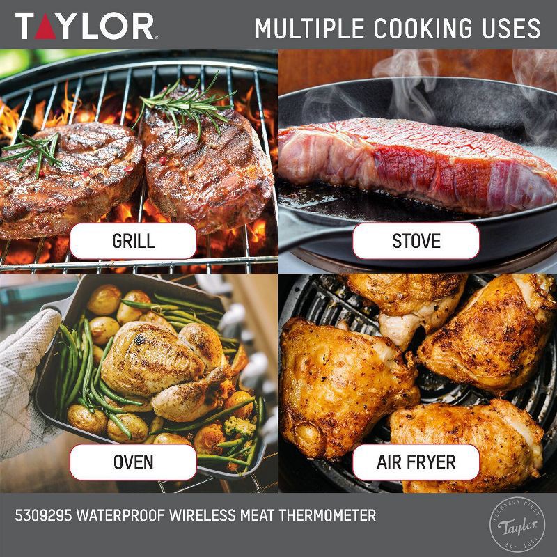 slide 13 of 21, Taylor Bluetooth App Wireless Digital Cooking Kitchen Meat Thermometer: Stainless Steel Probe, Smartphone Controlled, SMARTTHERMO App, 1 ct