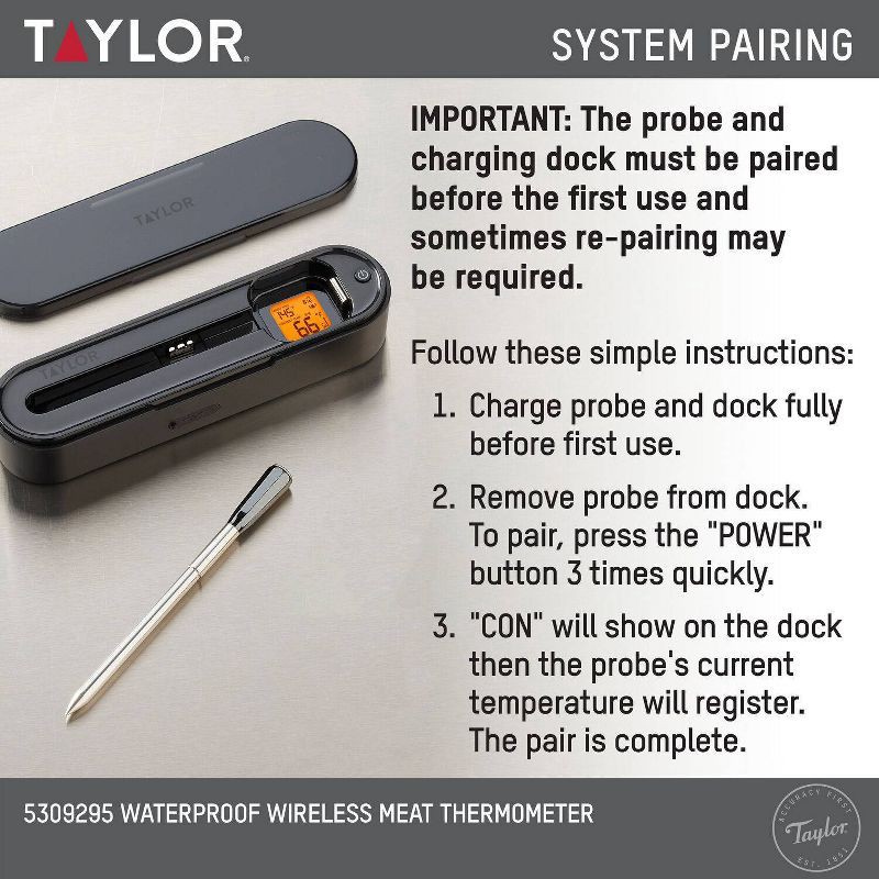 slide 11 of 21, Taylor Bluetooth App Wireless Digital Cooking Kitchen Meat Thermometer: Stainless Steel Probe, Smartphone Controlled, SMARTTHERMO App, 1 ct