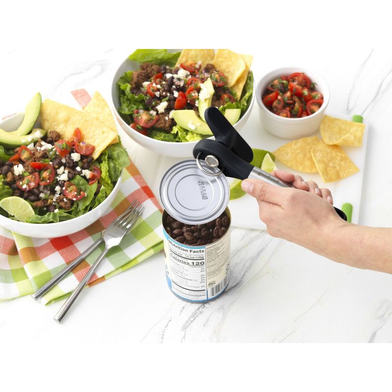 slide 4 of 5, GoodCook Ready Safety Can Opener: Manual Stainless Steel & Plastic, Black, Freestanding, 7.12" Length, 2.95" Height, 1 ct