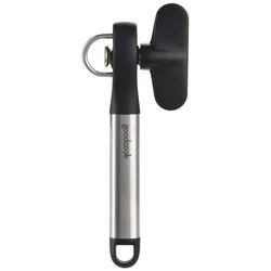 GoodCook Ready Safety Can Opener: Manual Stainless Steel & Plastic, Black, Freestanding, 7.12" Length, 2.95" Height