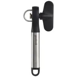 GoodCook Ready Safety Can Opener: Manual Stainless Steel & Plastic, Black, Freestanding, 7.12" Length, 2.95" Height