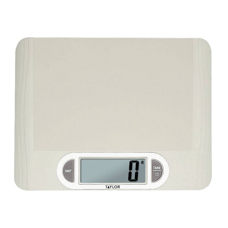 slide 1 of 5, Taylor 11lb Digital Kitchen Food Scale USB with Ocean Bound Plastic Cream: Rechargeable LCD Display, 11lb Capacity, 11 lb, 11 lb