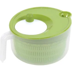 GoodCook Ready 6qt Salad Spinner: Dishwasher-Safe, Plastic, 3-Piece, Green, 10"x10"x7"
