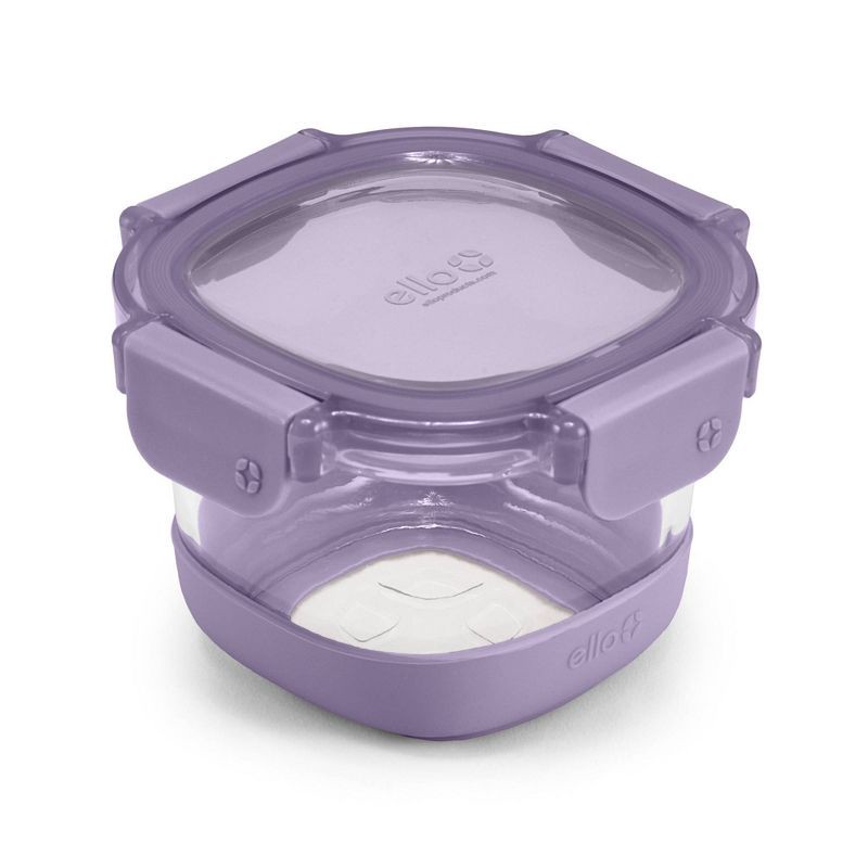 slide 3 of 6, Ello 4pc 2c Glass Refresh Round Food Storage Container Set Purple: Oven, Microwave & Dishwasher Safe, Lifetime Warranty, 4 ct
