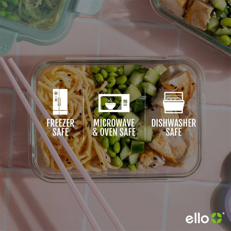 slide 2 of 6, Ello 20pc Color Lock Mixed Food Storage Container Set: Glass & Polypropylene, Multicolored, Microwave & Oven-Safe, 20 ct