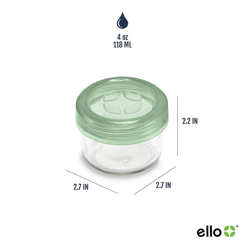 slide 5 of 5, Ello 6pc Glass Condiment Color Lock Food Storage Container Set: Microwave & Oven Safe, Multicolored Lids, 6 ct