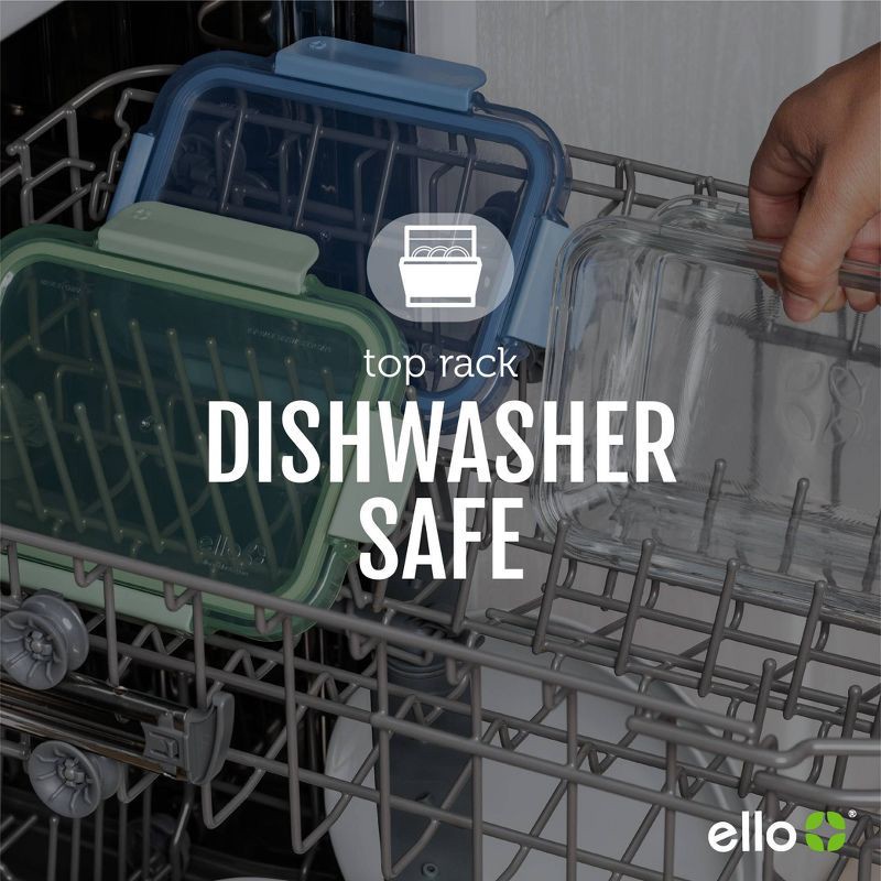 slide 3 of 6, Ello Color Lock 10pc (set of 5) Glass Meal Prep Food Storage Containers Set Multicolor Brights: Glass, Oven & Microwave Safe, Dishwasher Safe,, 10 ct