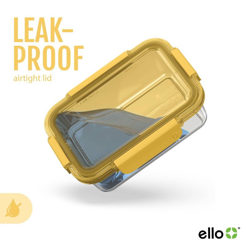 slide 6 of 6, Ello Color Lock 10pc (set of 5) Glass Meal Prep Food Storage Containers Set Multicolor Brights: Glass, Oven & Microwave Safe, Dishwasher Safe,, 10 ct