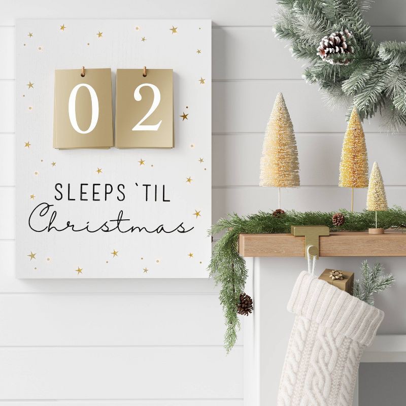 slide 2 of 4, 18.7" Lit 'sleeps 'til Christmas' Wood Countdown Sign Cream - Wondershop™, 1 ct