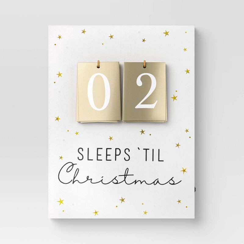slide 3 of 4, 18.7" Lit 'sleeps 'til Christmas' Wood Countdown Sign Cream - Wondershop™, 1 ct