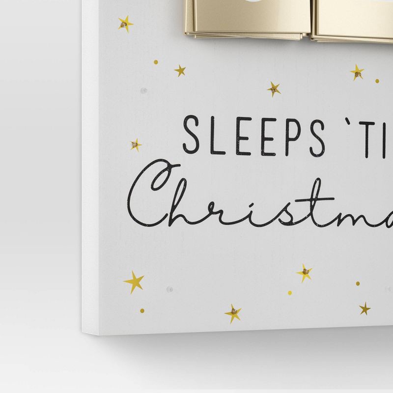 slide 4 of 4, 18.7" Lit 'sleeps 'til Christmas' Wood Countdown Sign Cream - Wondershop™, 1 ct
