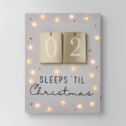18.7" Lit 'sleeps 'til Christmas' Wood Countdown Sign Cream - Wondershop™