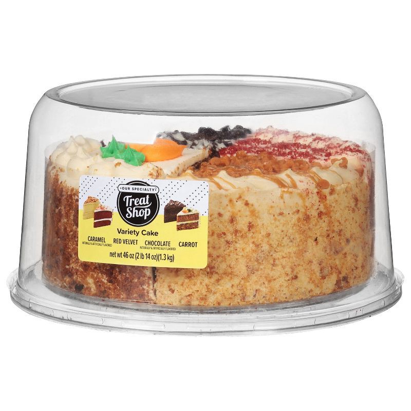 slide 1 of 3, Rich's Double Layer Variety 8" Caramel, Carrot, Chocolate, Red Velvet Cake - 46oz, 46 oz
