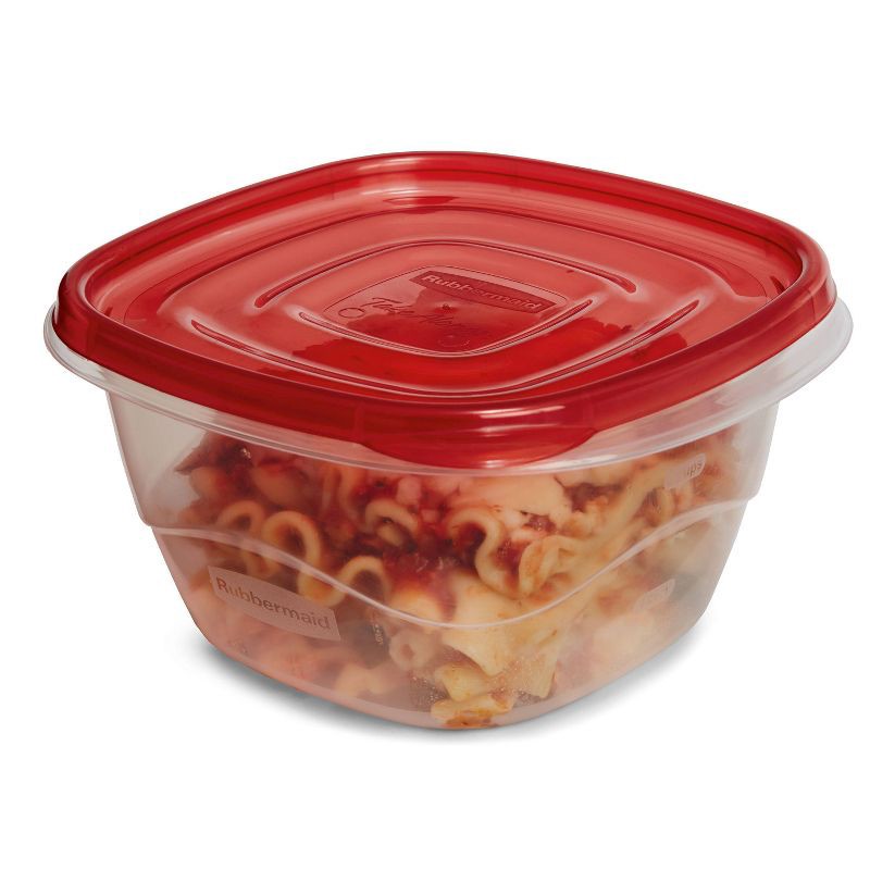 slide 5 of 9, Rubbermaid 4pk 5.2c TakeAlongs Deep Square Food Storage Containers Ruby Red: Plastic Containers with Lids, Dishwasher-Safe, 4 ct