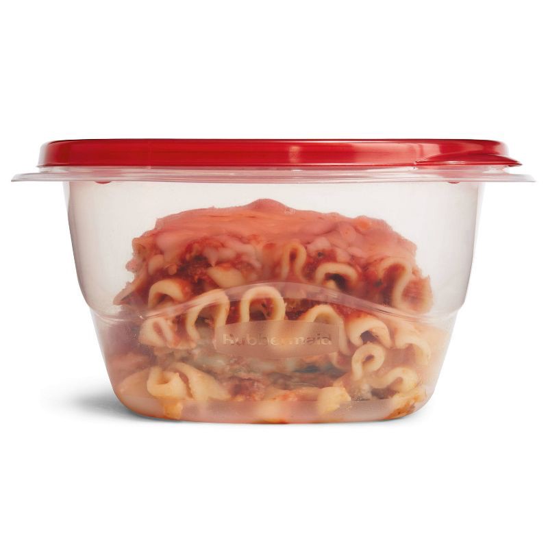 slide 6 of 9, Rubbermaid 4pk 5.2c TakeAlongs Deep Square Food Storage Containers Ruby Red: Plastic Containers with Lids, Dishwasher-Safe, 4 ct