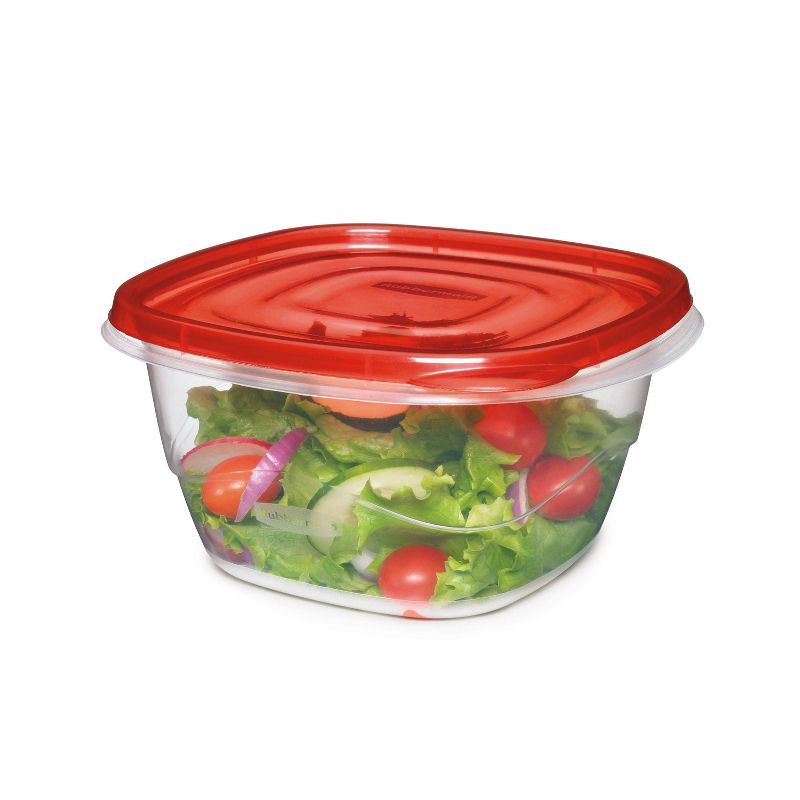slide 8 of 9, Rubbermaid 4pk 5.2c TakeAlongs Deep Square Food Storage Containers Ruby Red: Plastic Containers with Lids, Dishwasher-Safe, 4 ct